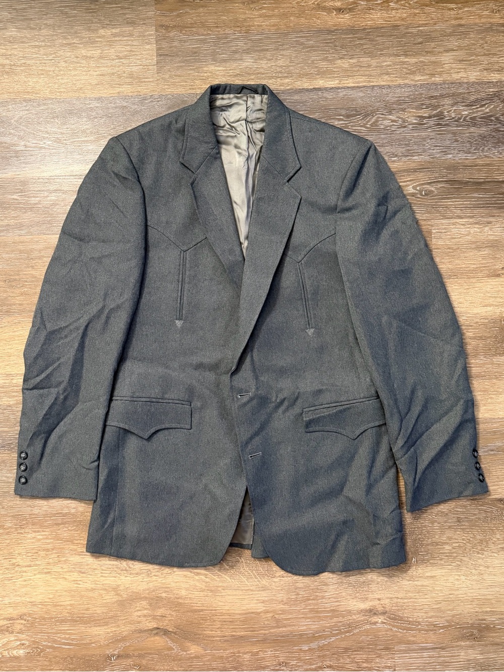 Circle S Western Blazer Charcoal Gray Mens 40L Cowboy Jacket Made in USA Sport